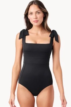 Textured Classic Square Neck One Piece