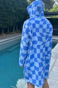 Tidal Checker Hooded Towelling Robe L/XL
