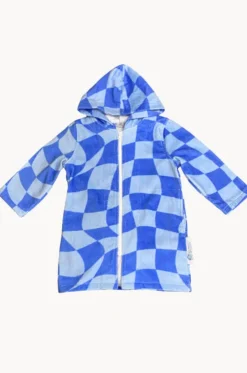 Tidal Checker Hooded Towelling Robe L/XL