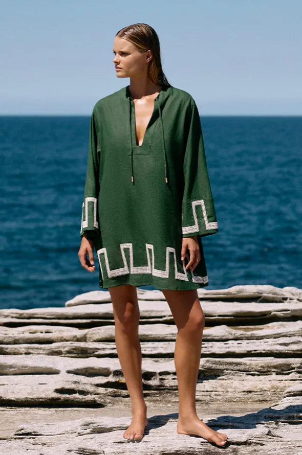 Tirari Nights Embroidered Mini Kaftan