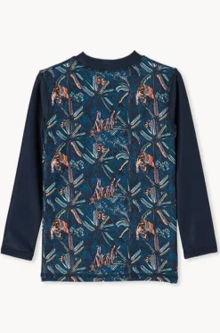 Toddler Boys Tiger Palm Long Sleeve Suntop