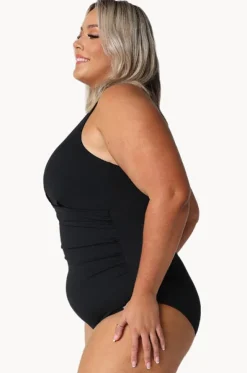 Twist Front High Neck One Piece